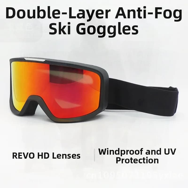 Occhiali da sci antiappannamento a doppio strato Occhiali da moto invernali antivento Sport all'aria aperta Protezione per alpinismo TPU PC regolabile