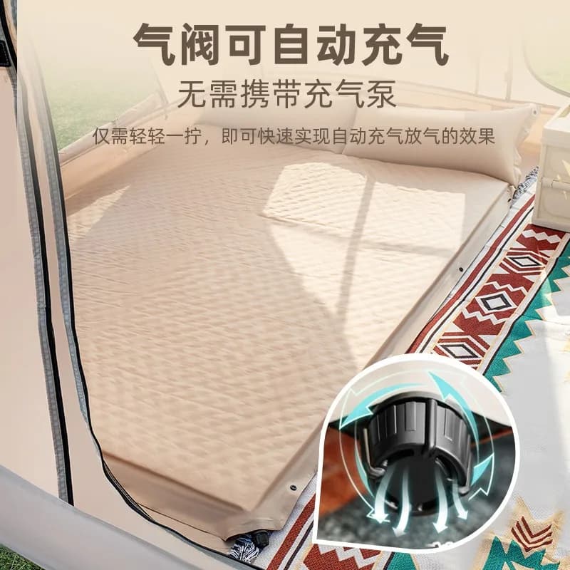 Thickened Foldable Portable Waterproof Self-Inflating Camping Mattress Moistureproof Outdoor Tent Pad Picnic Sleeping Mat