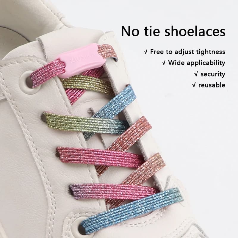 Elastic Shoeslaces Flat Ideal for Kids and Seniors No Tie Shoe Laces Quick on And Off Lazy Shoelace Casual Shoe Accessories