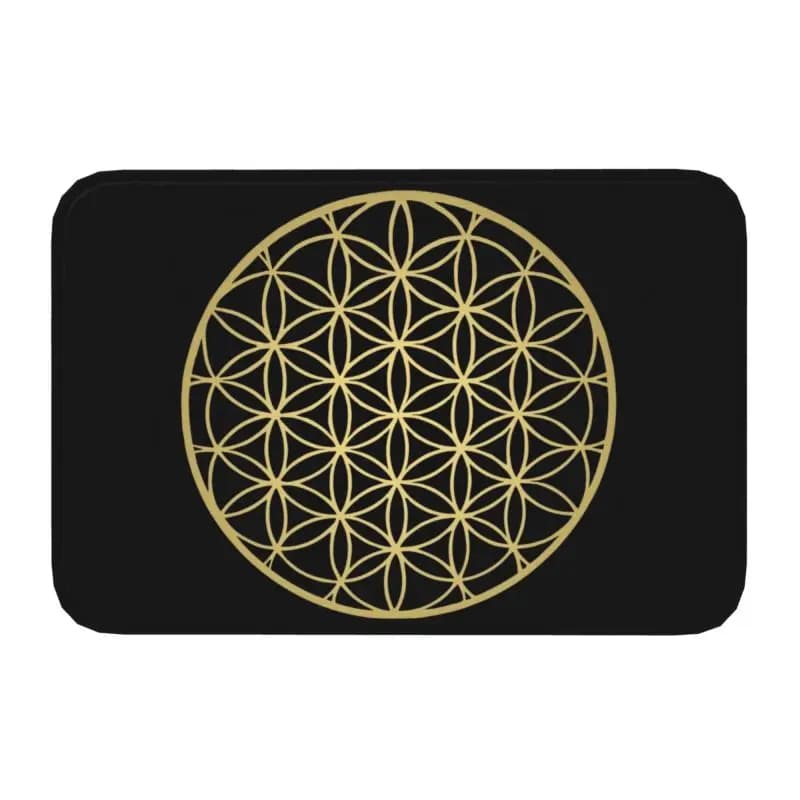 Custom Life Flower Mandala Gold Zerbino Zerbino Geometric Yoga Meditation Bathroom Kitchen Garden Carpet 40*60 cm