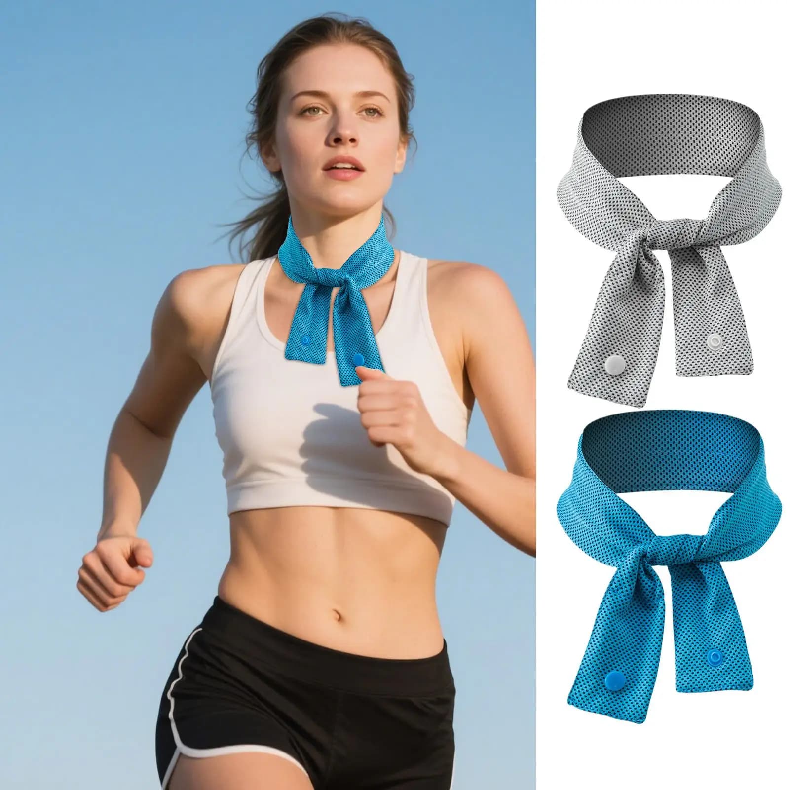 Cooling Ice Scarf A Natural Cool Feeling Sweat-wiping Towel Outdoor Ice Belt Sports Headscarf Cooling Cold Towel Ice Neck Scarf