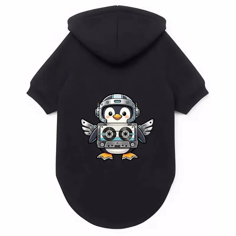 Pet Dog Hoodie Cute Penguin Print, Warm Autumn Winter Fashion Coat