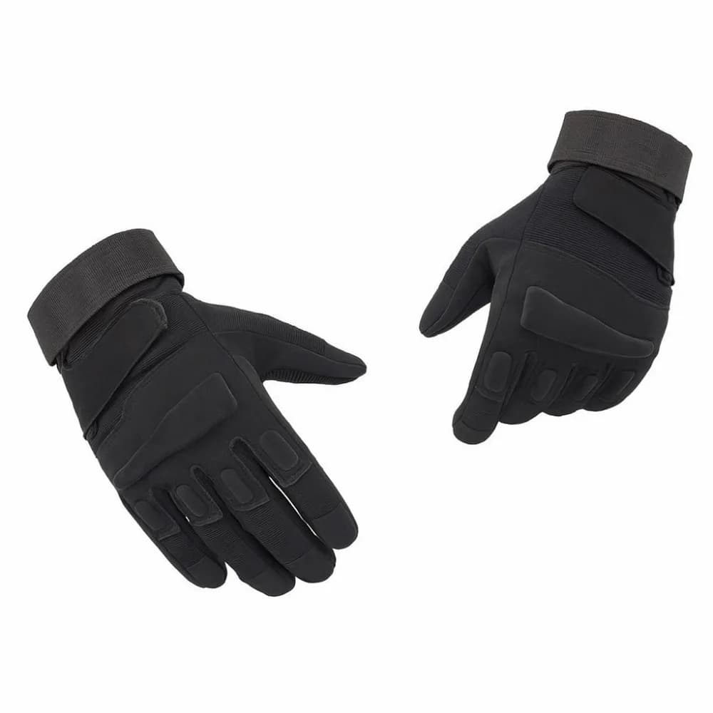 Guanti da Moto alla Moda Resistenti all'Usura, Guanti Neri Antiscivolo per Alpinismo, Guanti Antitaglio in Poliestere a Dita Intere per Uomo