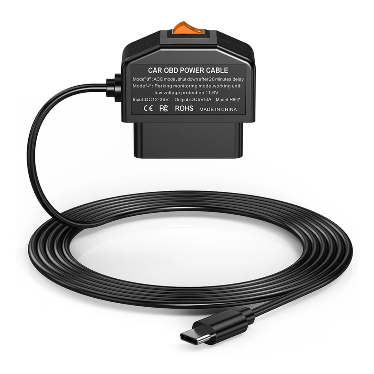 di2025-Electronica di{Kit DVR with USB C hard cable with OBD power cord, low voltage protection, 24 hour parking surveillance