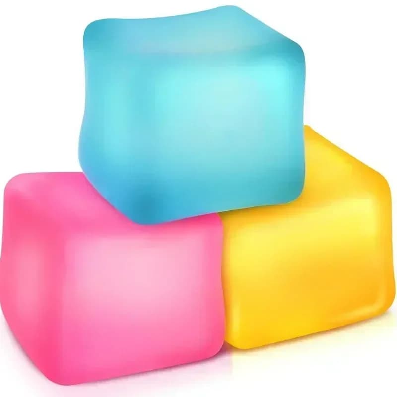 Giocattolo Antistress Trasparente a Forma di Cubetto di Ghiaccio, Morbido Giocattolo per Alleviare lo Stress, Giocattolo a Lenta Decompressione per Bambini e Adulti