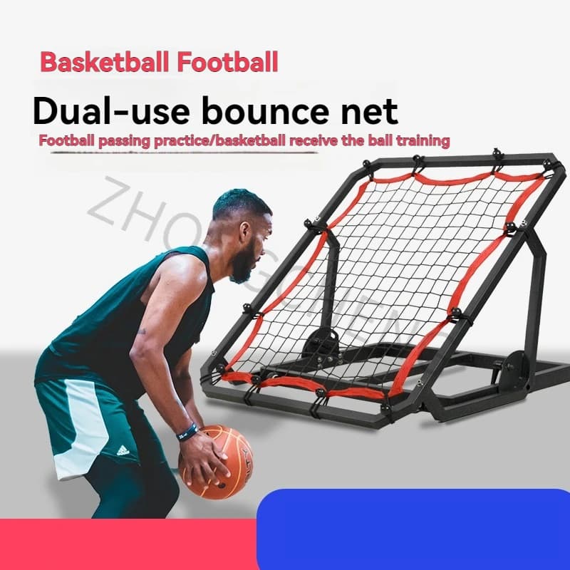 Rebound Network for Football, Rebound Network, Shooting Training, Bounce Table, Adult Children Passing And Receives One Auxiliary Player Tr