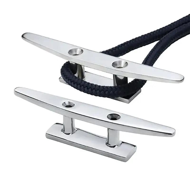1Pc 4" 5" 6" Combo Mooring Cleat 2 Hole 316 Stainless Steel Polished Boat Cleats For Marine Boat Deck Rope Tie Yacht Hardware