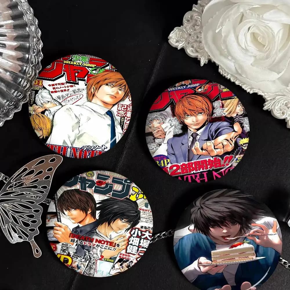 Spille Rotonde Anime D-Death Note con Slogan, Spille Creative per Zaini e Abbigliamento, Decorazioni Moda, Gioielli Cartoon, Regali