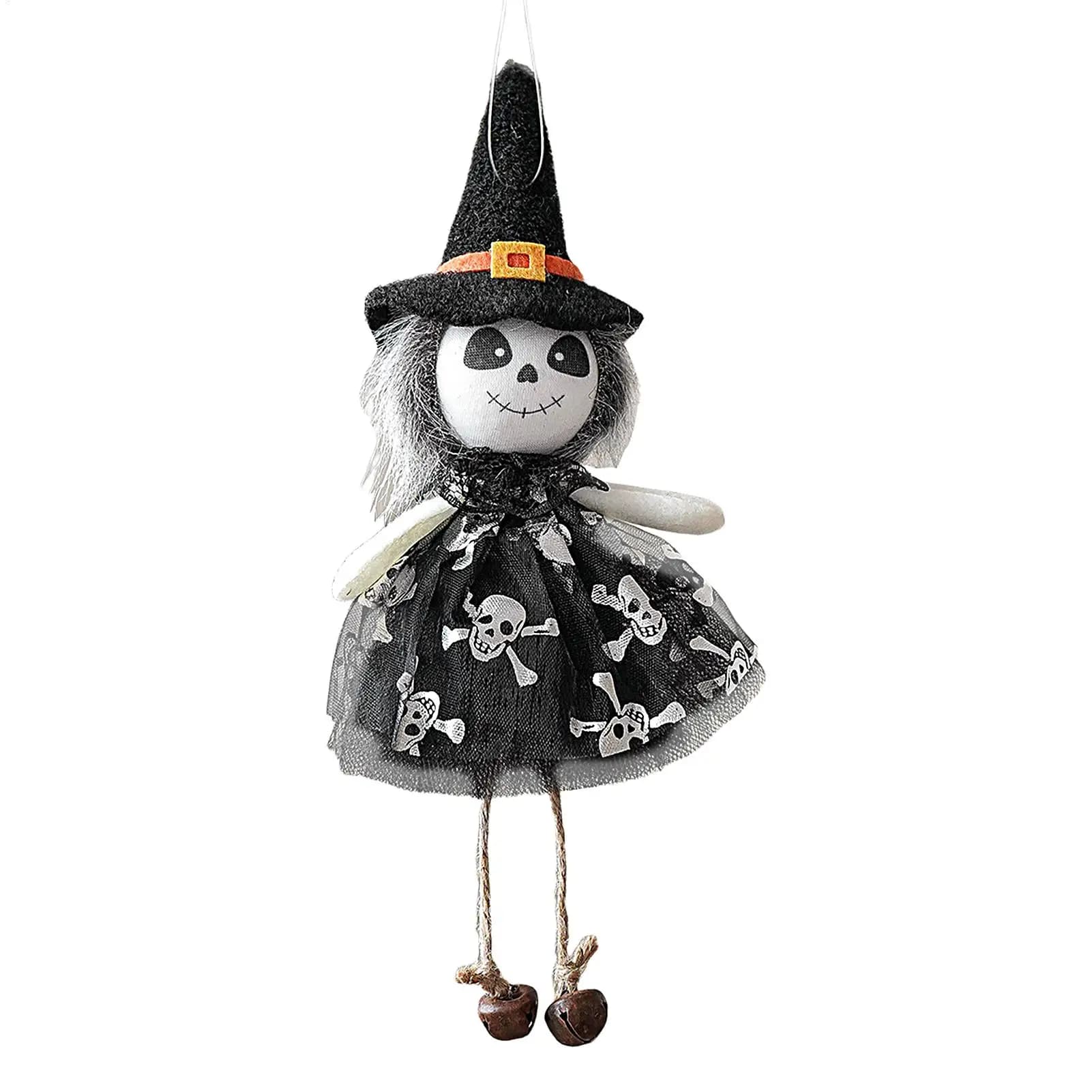 Ornamenti per l'albero di Halloween Ciondolo per bambola Fantasma Strega Zucca Gatto Fascino spettrale Decorazioni per ornamenti appendibili per le vacanze all'aperto