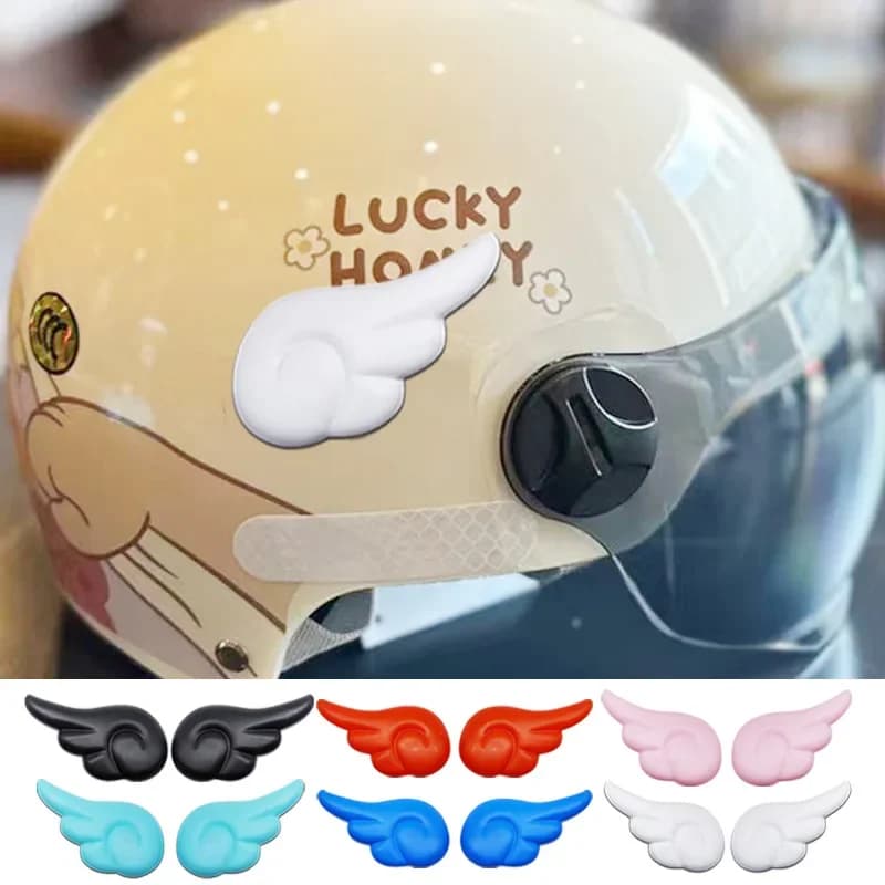 Forniture universali per ciclismo Decorazione per casco per scooter da bicicletta Facile da installare Adesivi per ali di angelo diavolo Motocicletta