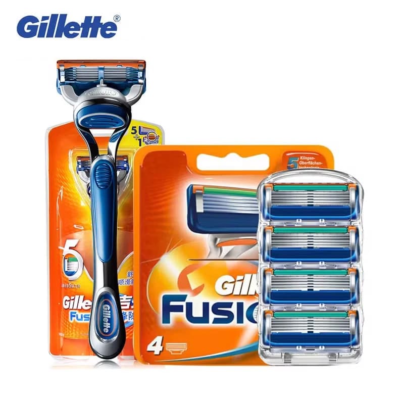 Gillette Fusion Rasoio per Uomo Viso Capelli Barba Macchina da Barba Rasoio di Sicurezza Manuale Testina di Ricambio Cassette Lame a 5 Strati