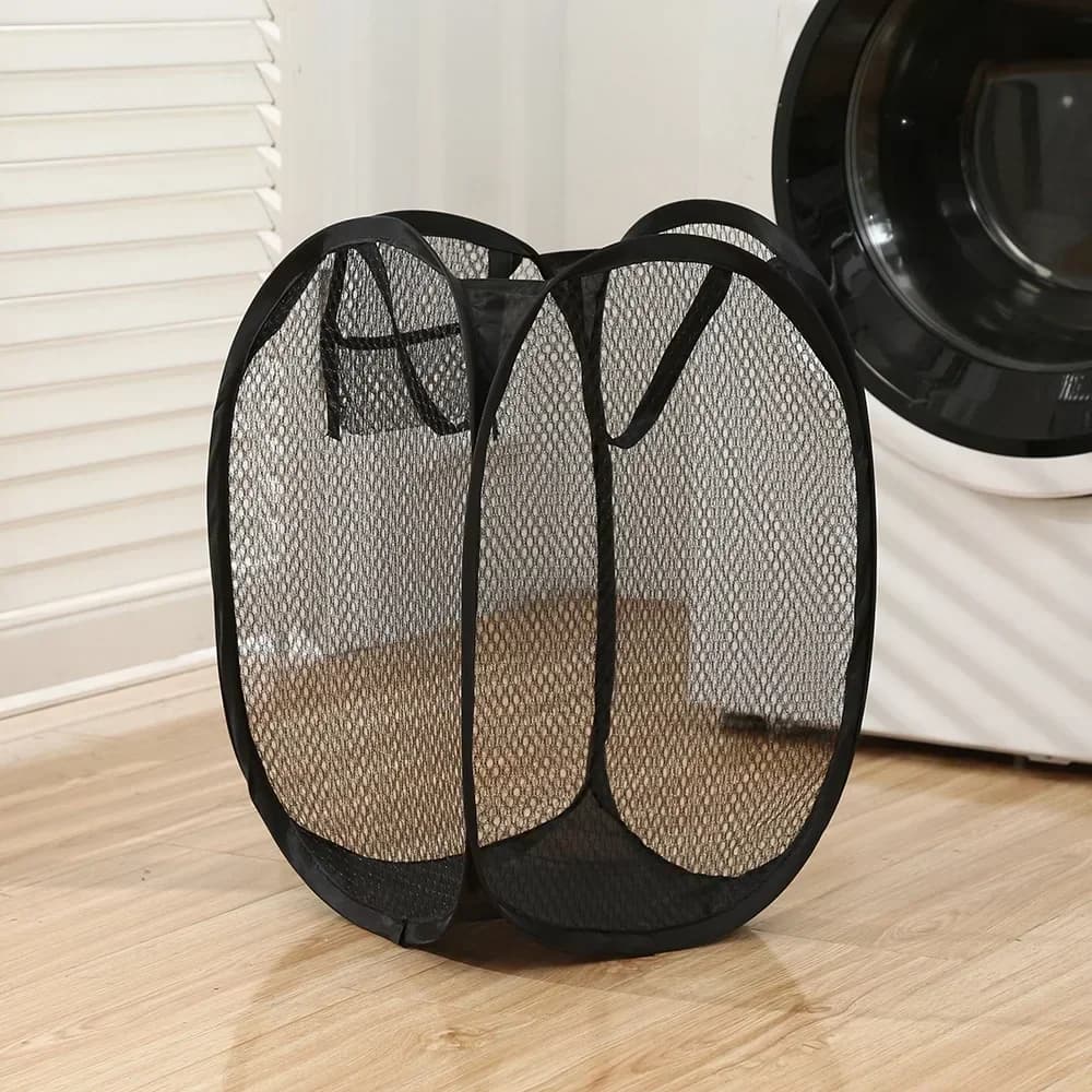 1 piece folding linen basket Simple monochrome storage basket for dirty clothes