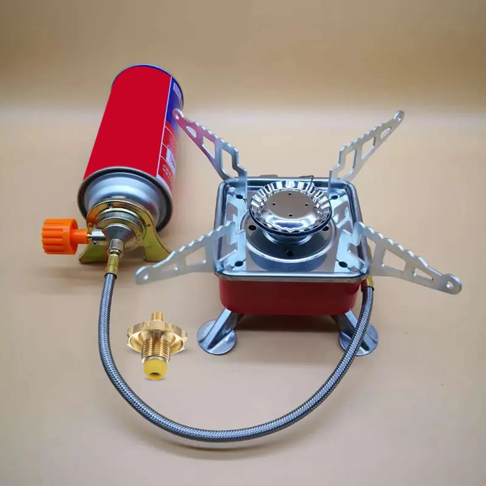 Adapter for Propano Gas cooker with Fast connection in Brass for Camping and Hiking