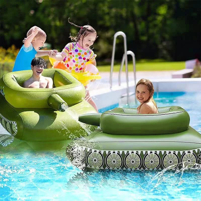 PVC inflatable tank, water spray truck, water battle, water splash toy, pool, water game, water gun, floating row