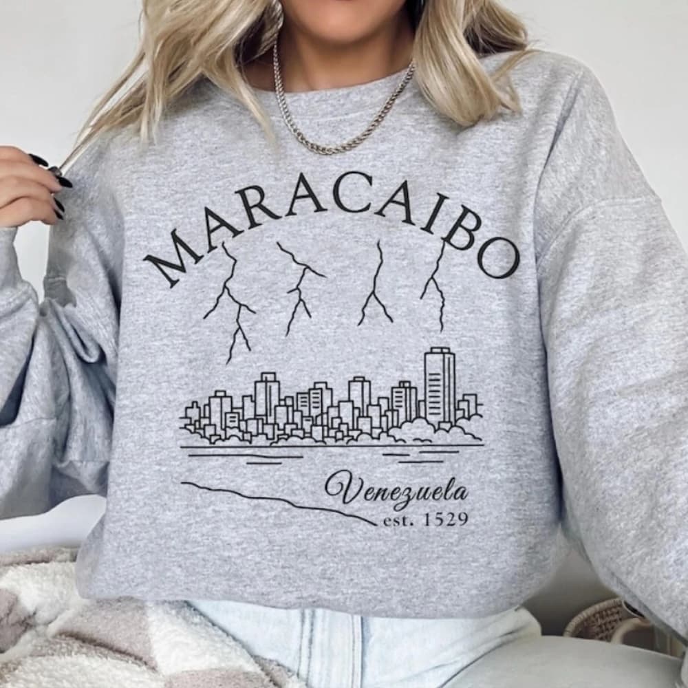 Felpa Maracaibo Venezuela Felpa con cappuccio girocollo Maracaibo Zulia Pullover per le vacanze Venezuelan Regalo di viaggio Pullover souvenir