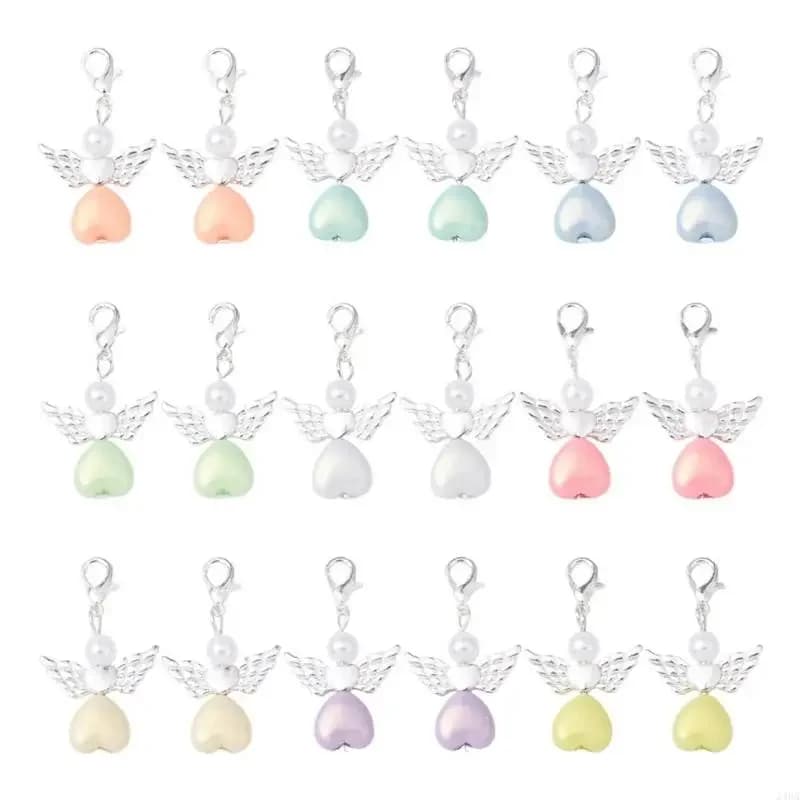 50 Pezzi Portachiavi con Ciondolo Angelo, Charm Angelo per Borse, Borsette, Zaini e Accessori
