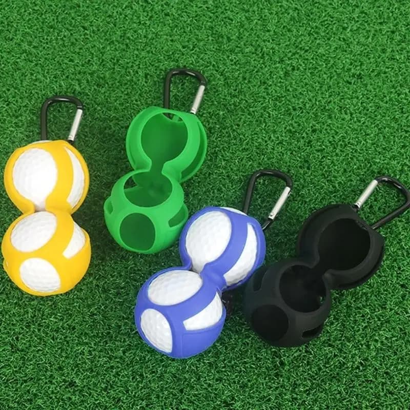 U2JB Silicone Golf Ball Pouches With Carabiner Clip Waterproof Golf Ball Organiser Bag for Small Accessories Management