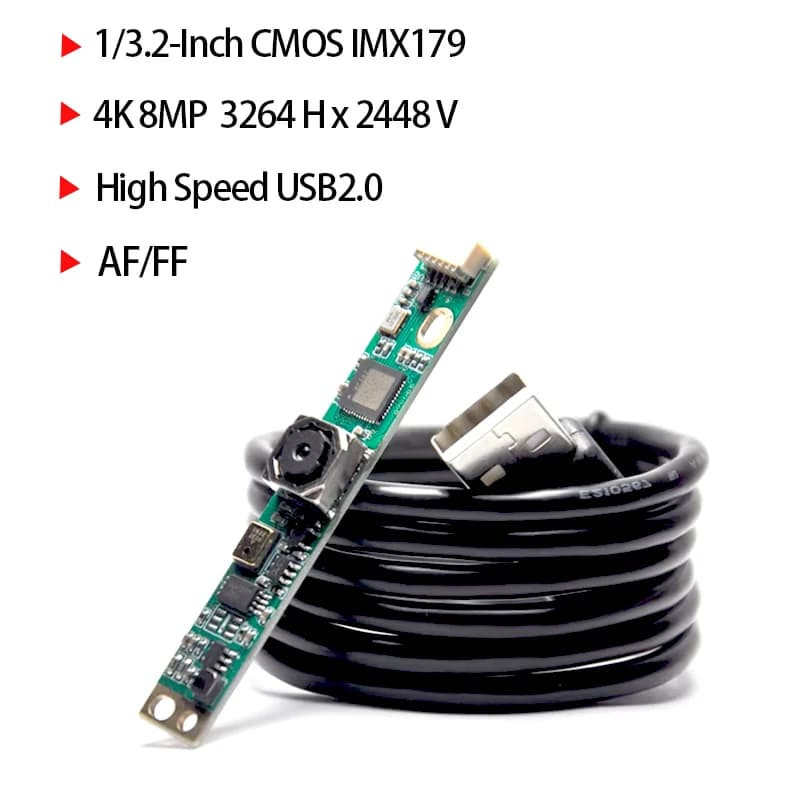 Modulo telecamera USB 2.0 4K 8MP COMS IMX179 3264H × 2488V MJPEG YUY2 PCB UVC Webcam Microfono incorporato per Windows Linux Android Mac