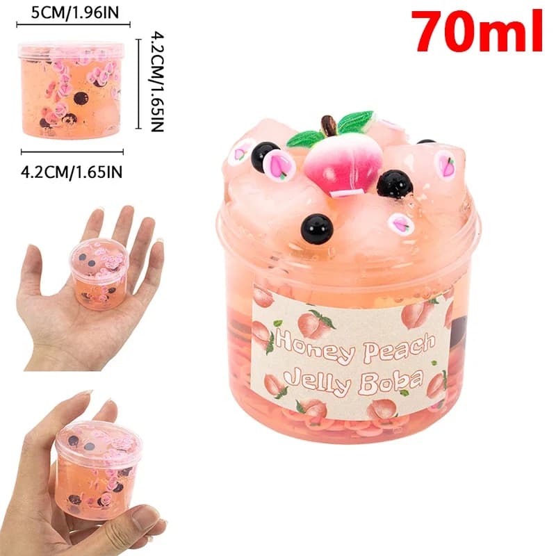 DF-70/300ml Large Capacity Crunchy Slime Kit Premade Crystal Slime Set Super Soft and Non-Sticky Jelly Cube Slime Crystal Soil