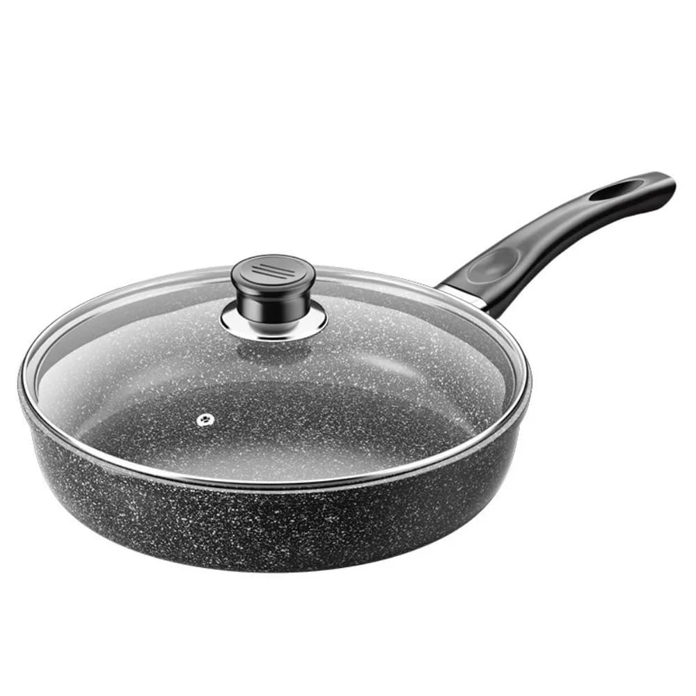 22/24/26/28 cm Bistecca Padella con coperchio in vetro Padella in pietra Pentole Multiuso Antiaderente Utensili da cucina da cucina