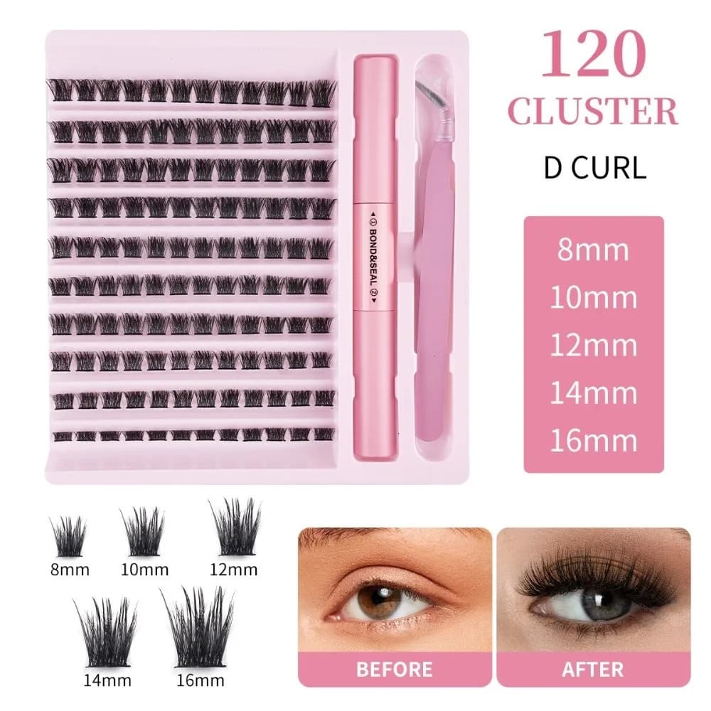 New Bond and Seal False Eyelashes Natural Look Wispy Style Individual Lashes Cluster Design Clusters Lashes