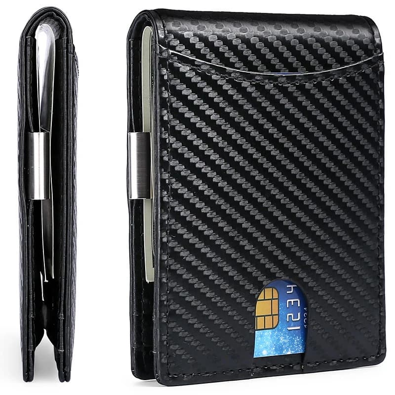 Genuine Leather Men Short Wallet RFID Blocking Card Holder Money Clip Cowhide Multifunctional Purse for Europe America