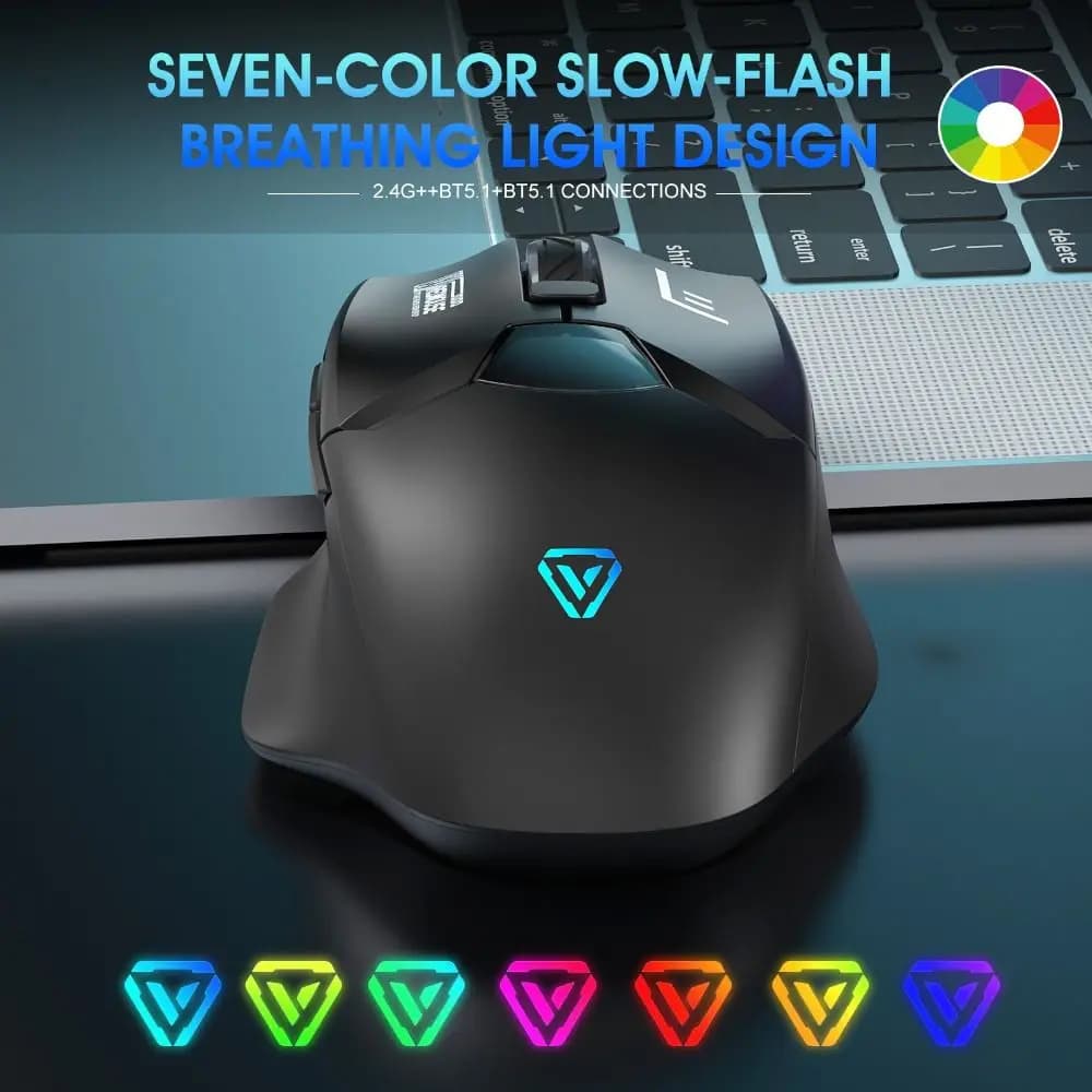 Dual-Mode Wireless Mouse Smart LCD Display Silent Bluetooth Mouse Rechargeable Portable Tablet Universal Mouse Office Gaming