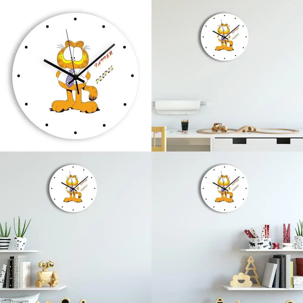 Simpatico orologio da parete Garfield Cartoon Orologio da parete creativo ed elegante per soggiorno, camera dei bambini, camera da letto, decorazioni per la casa