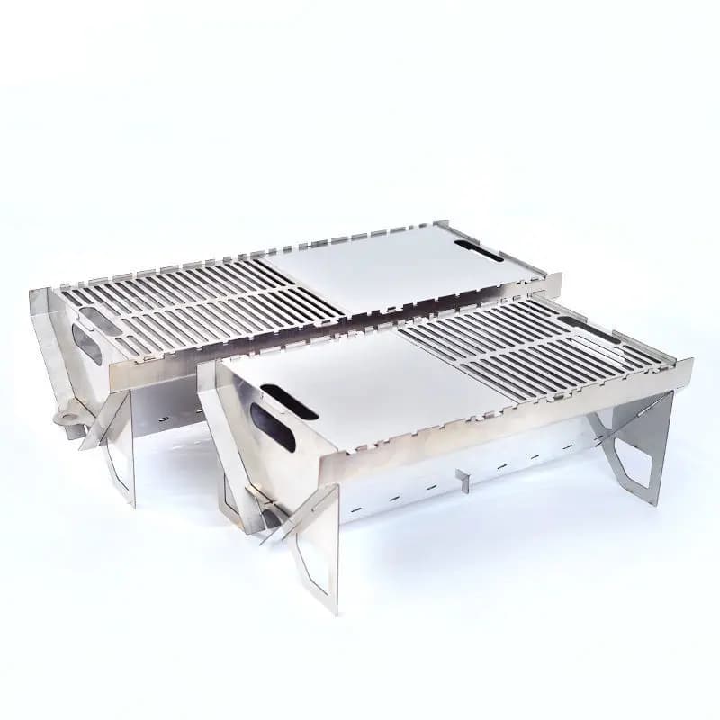Griglia per Barbecue in acciaio inossidabile bruciatore pieghevole rotondo per esterni fornello per Barbecue da campeggio giapponese portatile attrezzatura da caccia per Picnic a guida autonoma