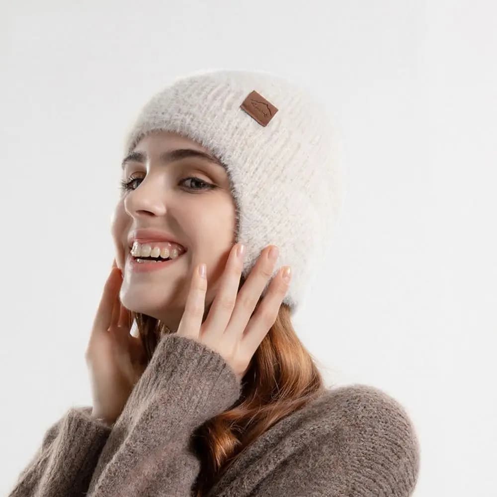 Cappello in Lana con Paraorecchie, Berretto Invernale Imbottito Antifreddo, Stile Coreano, Cappello Lavorato a Maglia con Paraorecchie in Peluche, Unisex