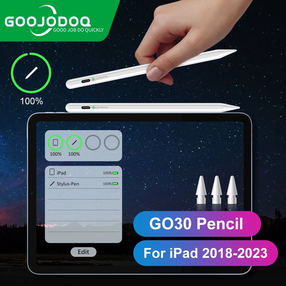 Per Apple Pencil 2 1 Matita iPad, GOOJODOQ Penna stilo Bluetooth per iPad Pen Pro 11 12 9 Air 4 Air 5 2018-2023 per Apple Pencil