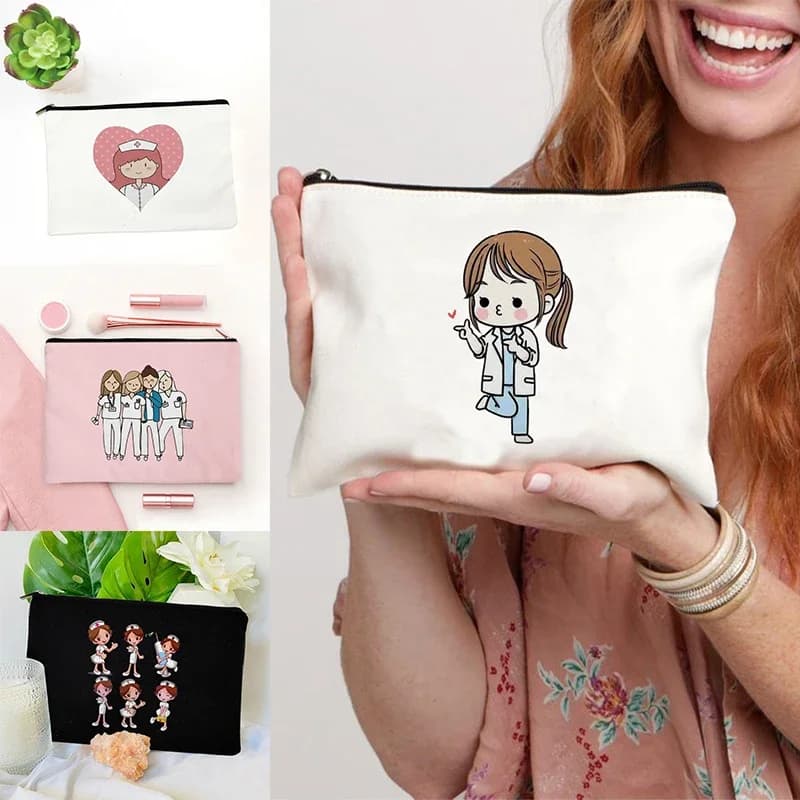 Infermiera Miss Pattern Gift Makeup Bag Toilet Storage Pouch Travel rossetto Brush Organizer Cosmetic Canvas Clutch Travel Organizer