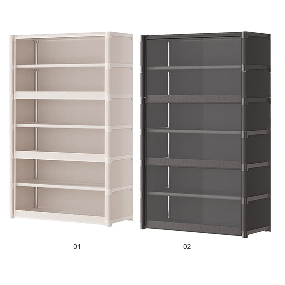 Armadio Portascarpe a 7 Ripiani con Coperchio, Organizzatore con Porta Trasparente Ribaltabile, Scaffale per Scarpe, Borse e Libri