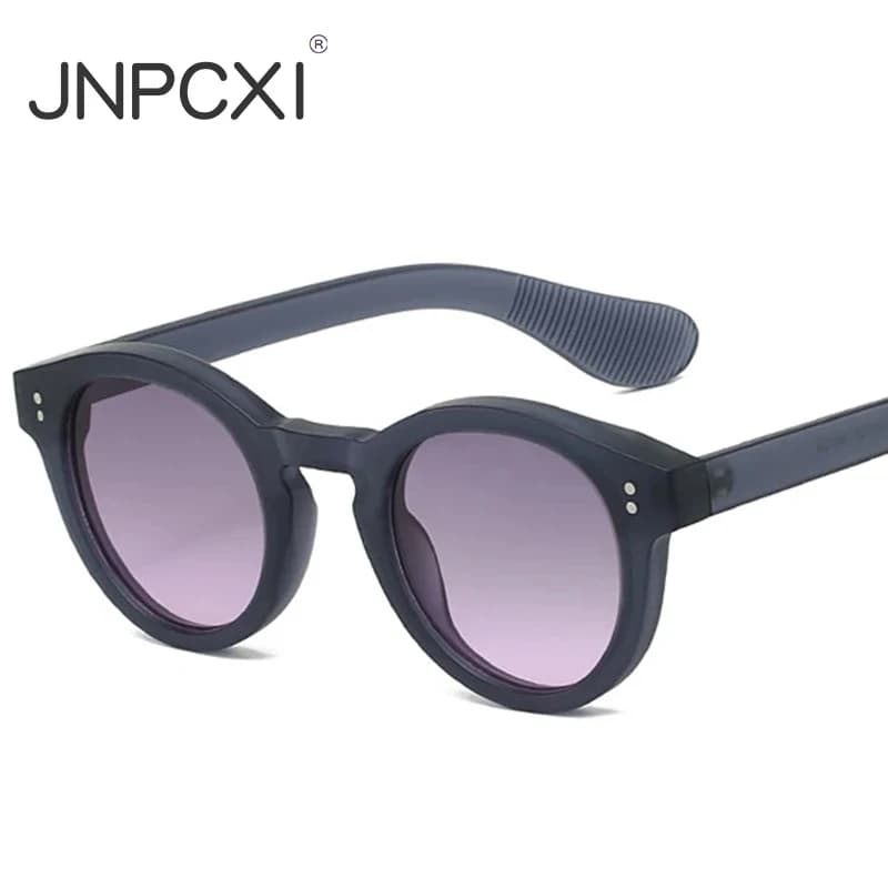 JNPCXI New Fashion Round Jelly Color Occhiali da sole da donna Shades UV400 Retro Punk Rivetti Occhiali da sole opachi da uomo