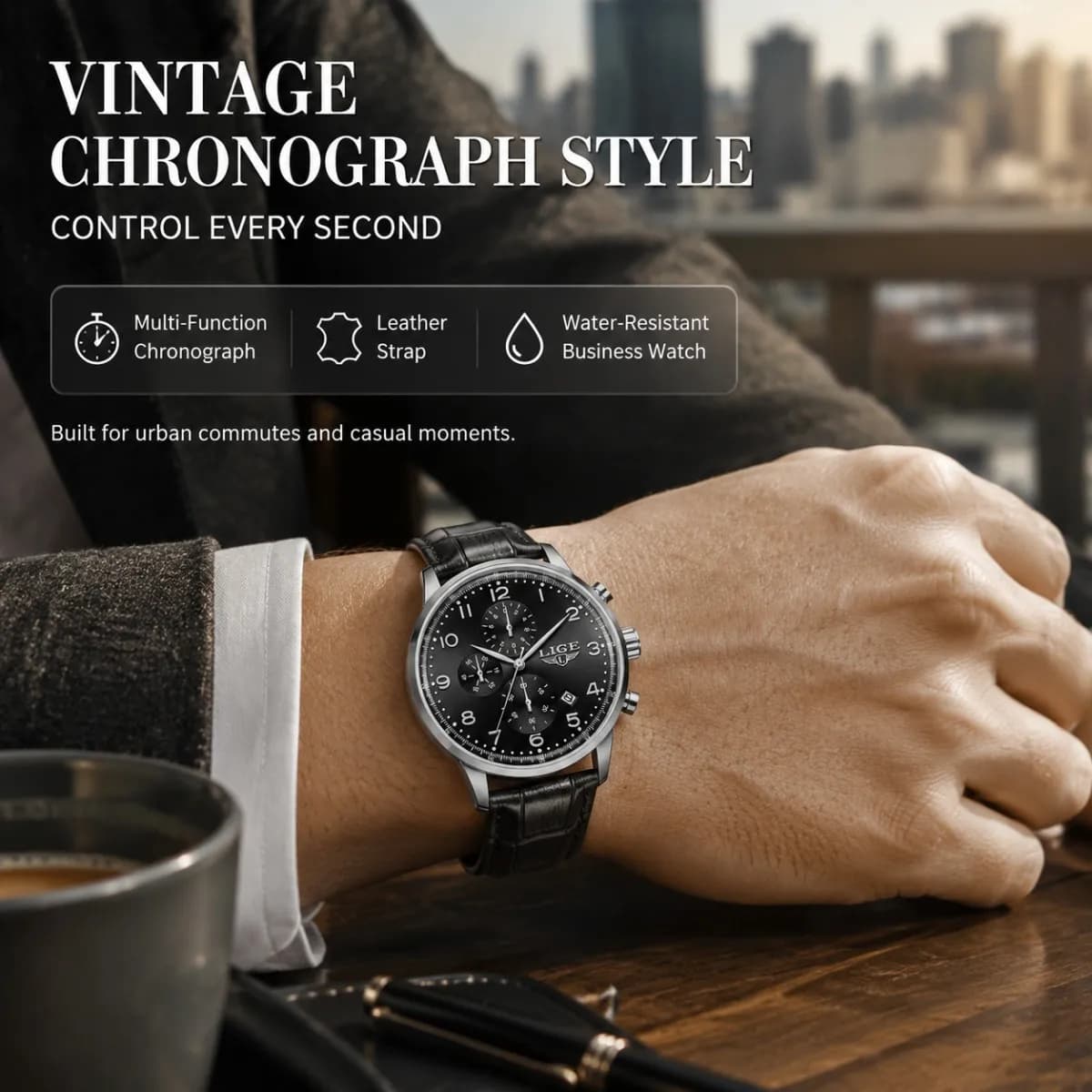LIGE New Watches Men Top Brand Luxury Casual Leather Quartz Men Watch Man Business Clock Male Sport Waterproof Date Chronograph