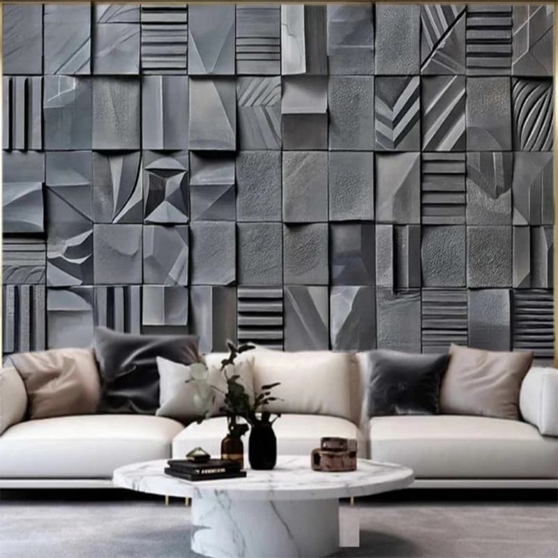 Custom 3D Murales, Modern Parade Paper with Abstract Geometric Patterns, Interior Decoration with Relief Painting
