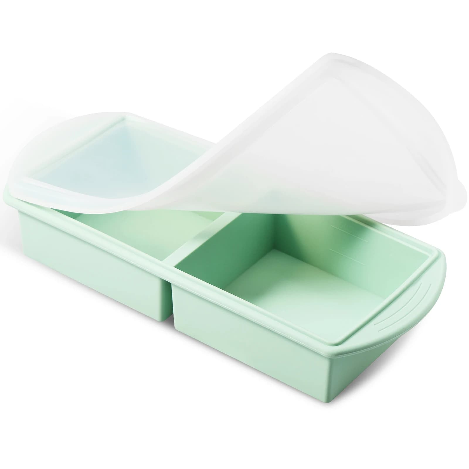 Conservazione gigante da cucina per salsa alimentare con coperchio Vassoi per congelatore in silicone Zuppa extra large Ghiaccio Vassoio da 4 cubi Stampi per congelamento alimentare