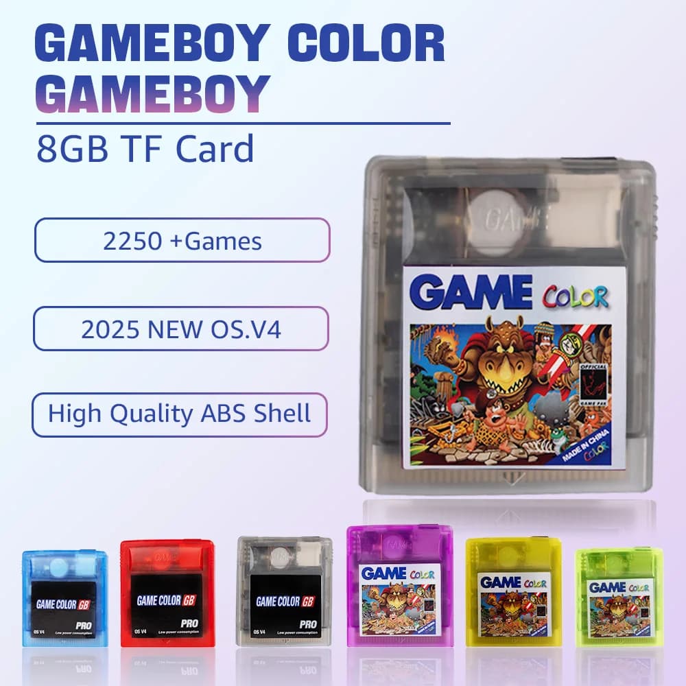Multifunzione Game Boy Color 2250 IN 1 per GB GBC Gameboy Color Game Boy Cartuccia di carte da gioco con scheda di memoria da 8 GB