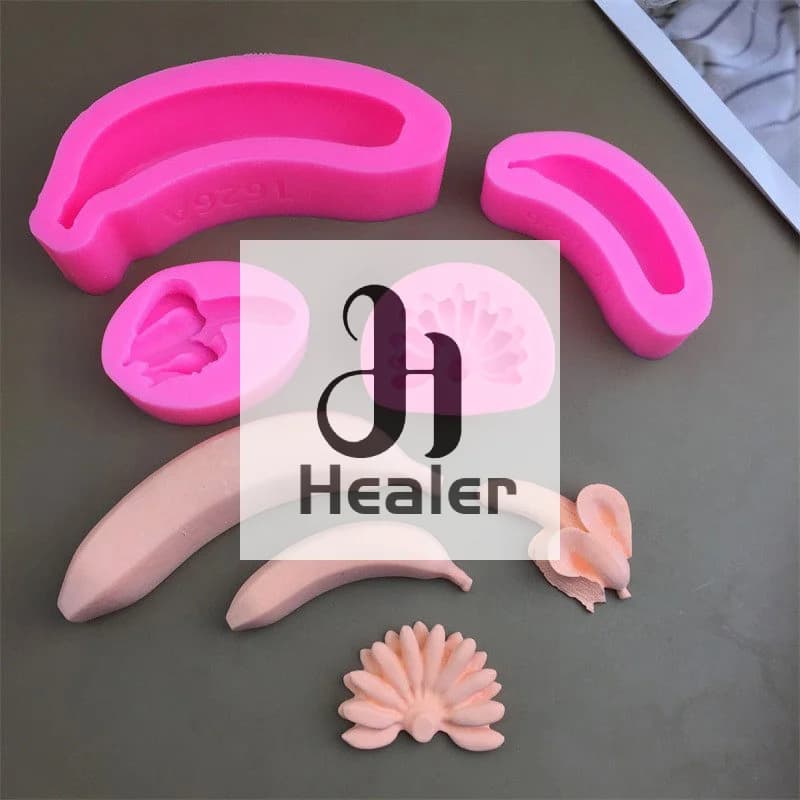 1Pc 3D Banana Silicone Mold Cake Plaster Banana DIY Making Candles Aromatherapy Soap Gypsum Baking Decoration Mold