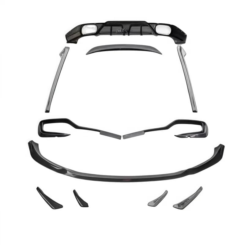 Accessori Auto Premium: Kit Carrozzeria in Fibra di Carbonio, Spoiler Anteriore, Diffusore Posteriore e Minigonne Laterali per Ghib 2014-2, Durevole