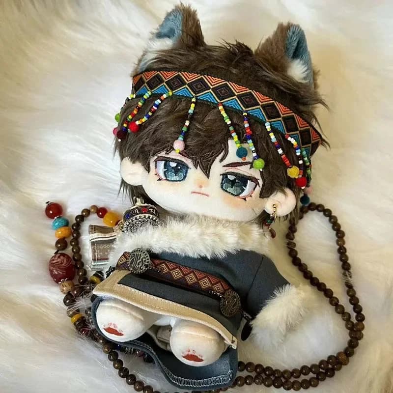 20cm Plush Toy Doll Clothes Chinese Ethnic Clothing Outerwear Headwear Waist Chain Set School Season Baby Daughter Birthday Gift