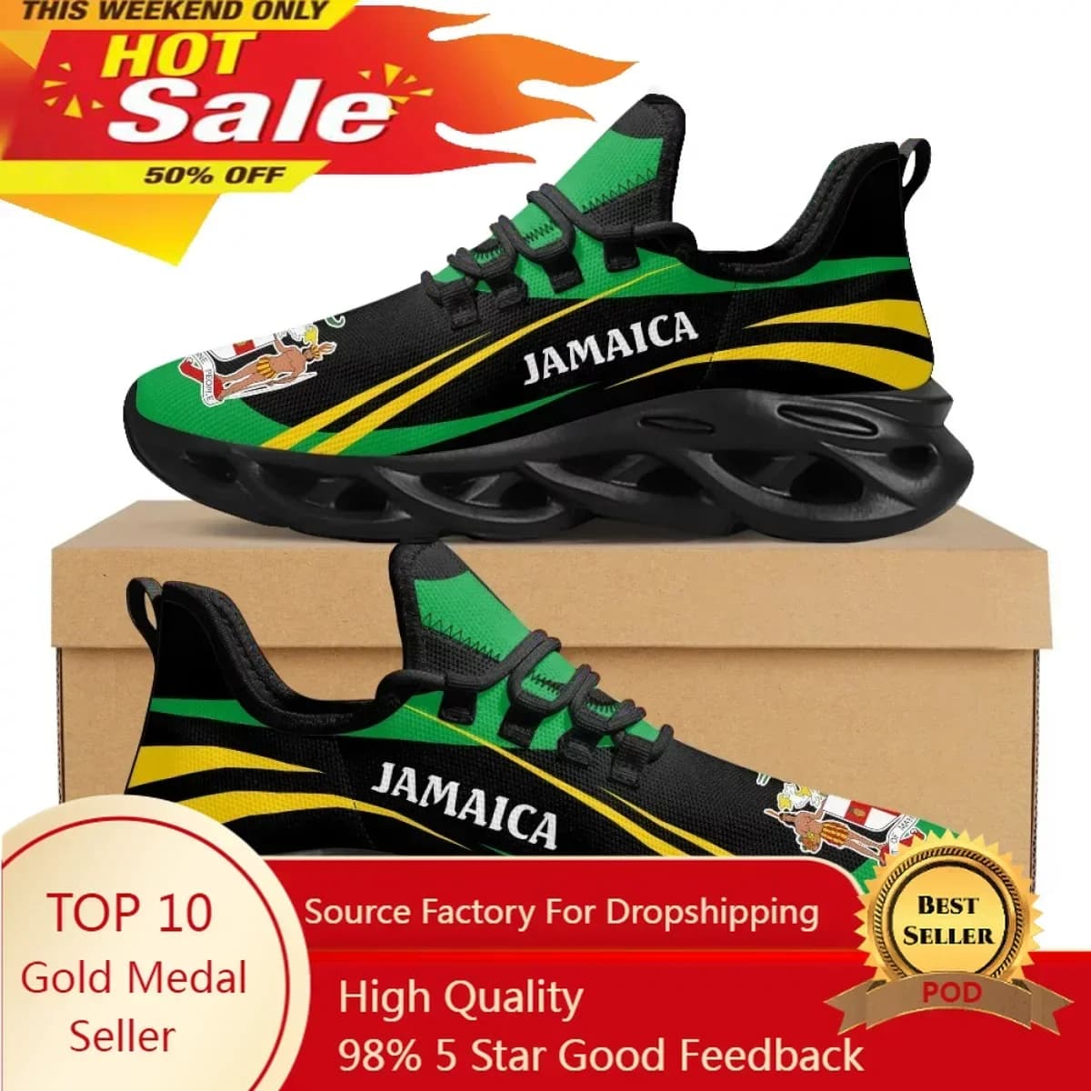 Yellow Flag Gymnastics Shoes Outdoor Sport Running Shoes Women's Soft and Breathable Casual Shoes Fashionable for Men