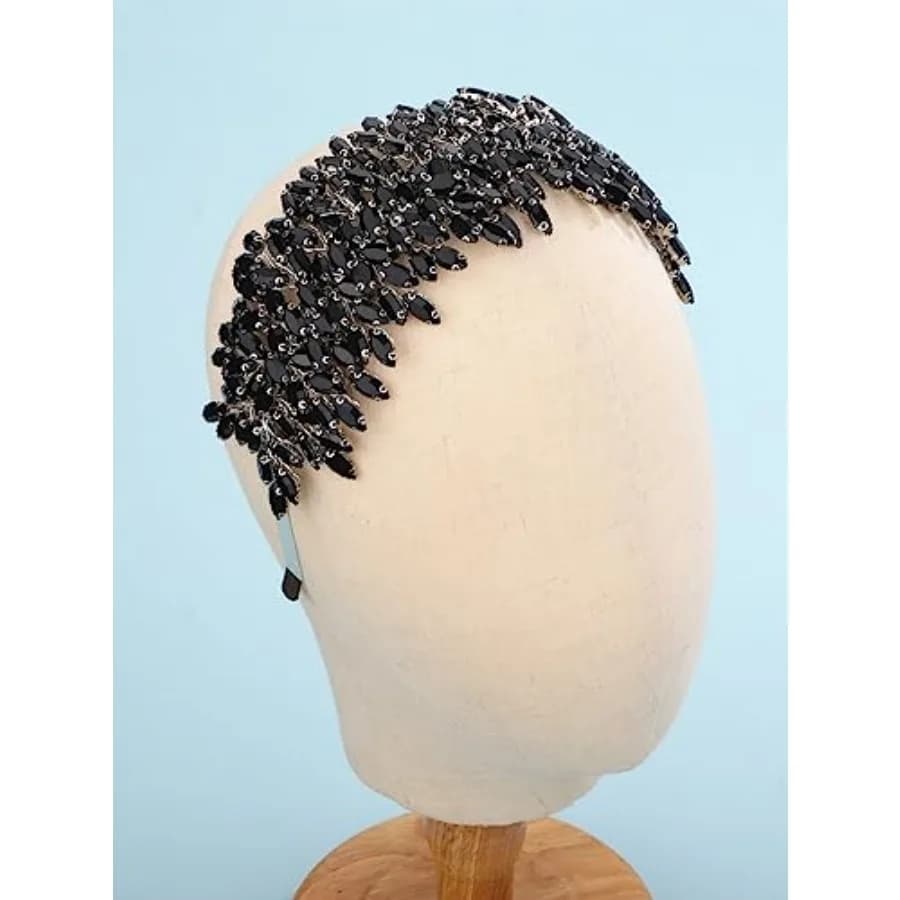 Fascia per capelli nuziale con cristalli per feste di matrimonio, grande fascia per capelli con cristalli, accessori per capelli da sposa, fermagli per capelli per ballo di fine anno