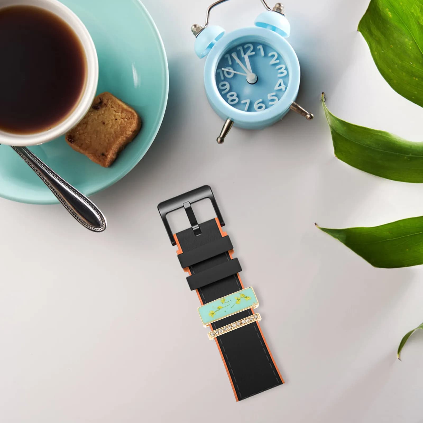 4 Pezzi Anelli Decorativi in Silicone per Cinturini Smartwatch, Charm in Lega per Cinturini Orologi
