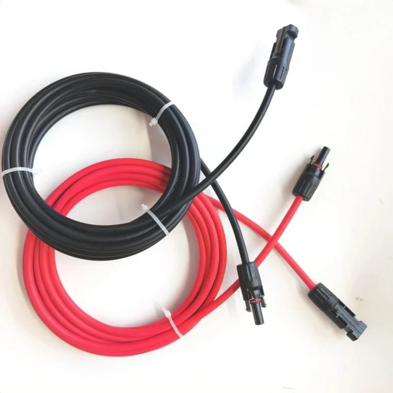 Cavo di prolunga solare fotovoltaico con connettore MC Cavo fotovoltaico fotovoltaico 4mm2 12AWG Sempliv Cavo TUV per pannelli fotovoltaici Giacca rossa nera