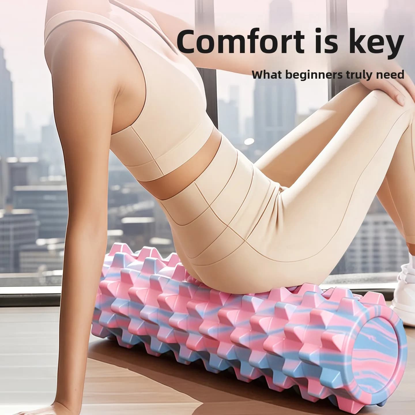 Professional Foam Roller for Muscle Relaxation, Slimming Legs, Fitness & Yoga Equipment, Wolf Tooth Bar for Stretching and Massage
