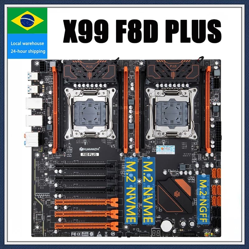 X99 F8D PLUS Doppia Scheda Madre X99 Doppia CPU Scheda Madre LGA 2011-3 E5 V3 DDR4 RECC 512GB M.2 NVME NGFF USB3.0 E-ATX Server