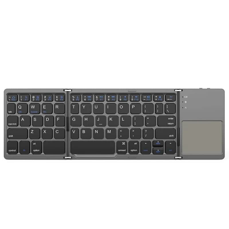 Slim with trackpad, portable triple folding, wireless bluetooth keyboard, tablet bluetooth keyboard
