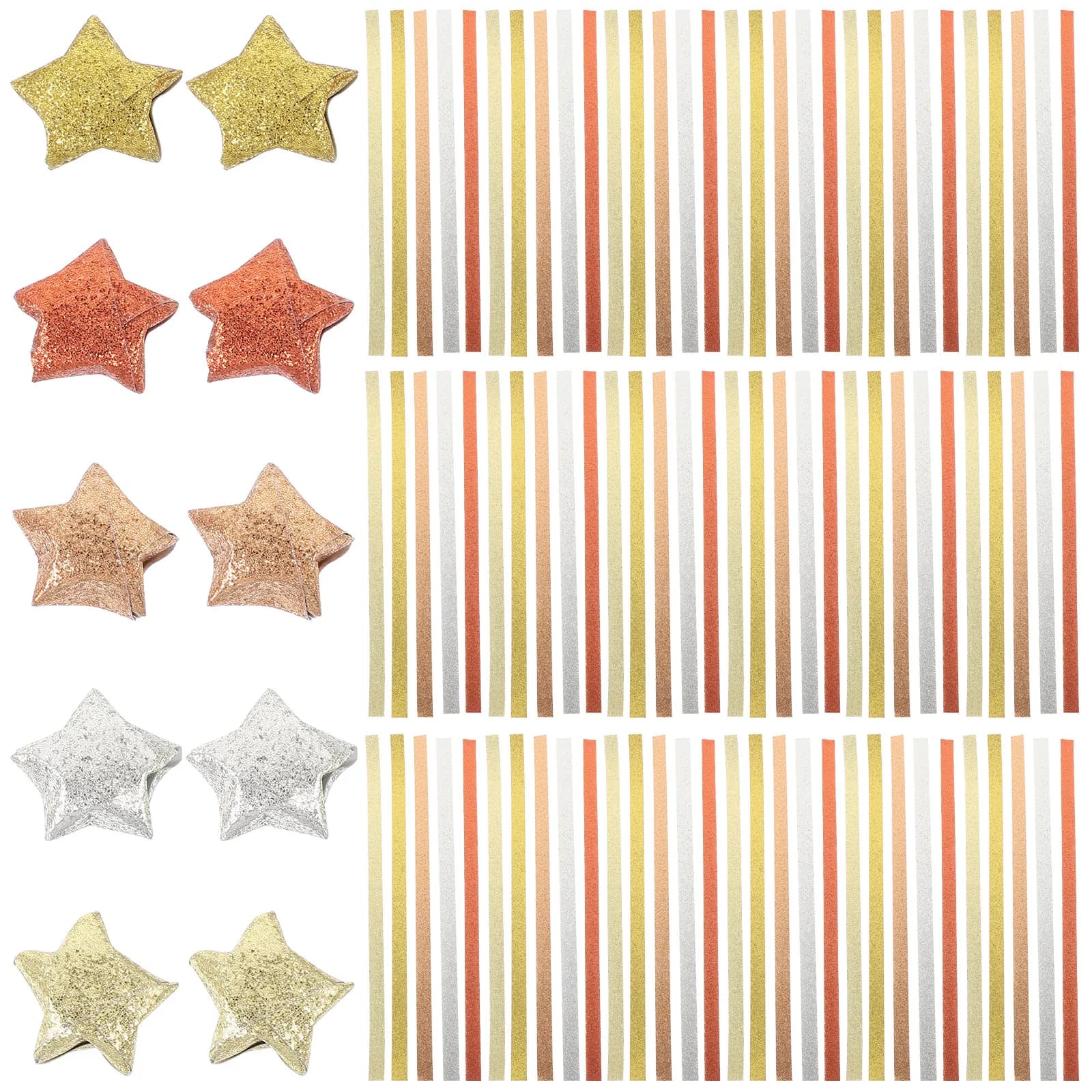 200Pcs Origami Star Paper Glitter Strips Best Choice for DIY Craft Projects Handmade Relaxing Gift Art Supplies