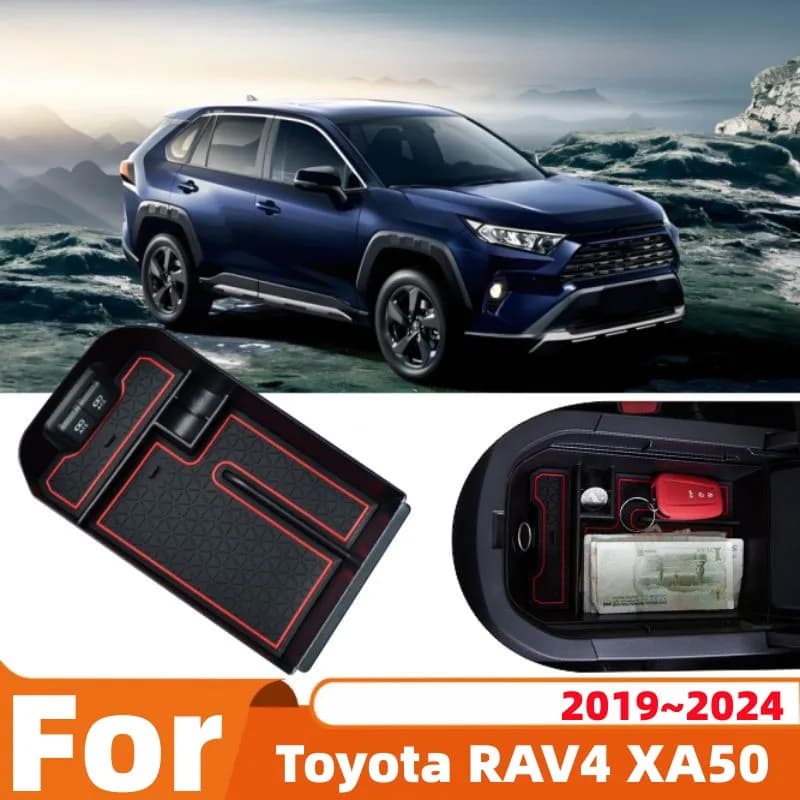 Auto Bracciolo Scatola di Immagazzinaggio Nascosto Per Toyota RAV4 XA50 2019 ~ 2022 2023 2024 RAV 4 Hybrid Center Console Organizer Holder Accessori